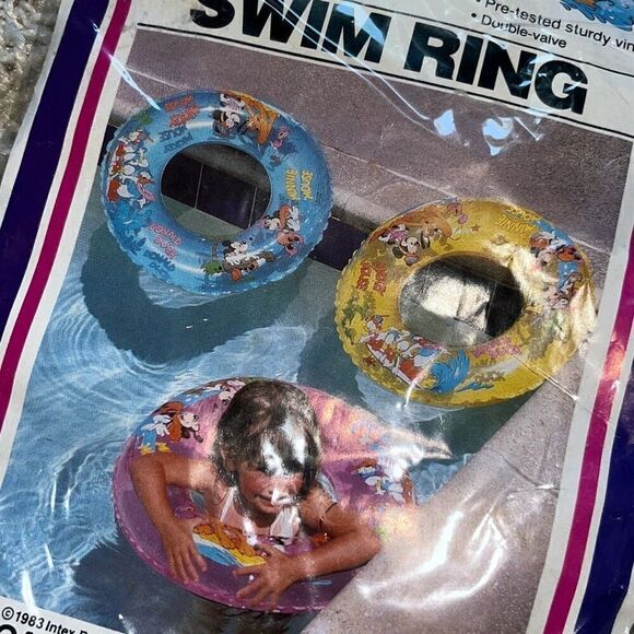Vintage 1983 The Wet Set Swim Ring 24" Mickey & Pals Blue Minnie Mouse Duck Plut - Picture 4 of 6